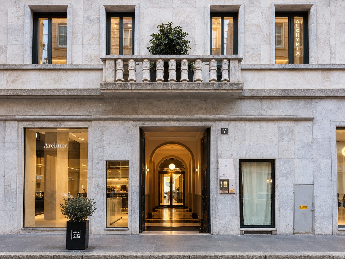 Entrance of the Unicollege Milan Study Center in Via Durini, central Milan