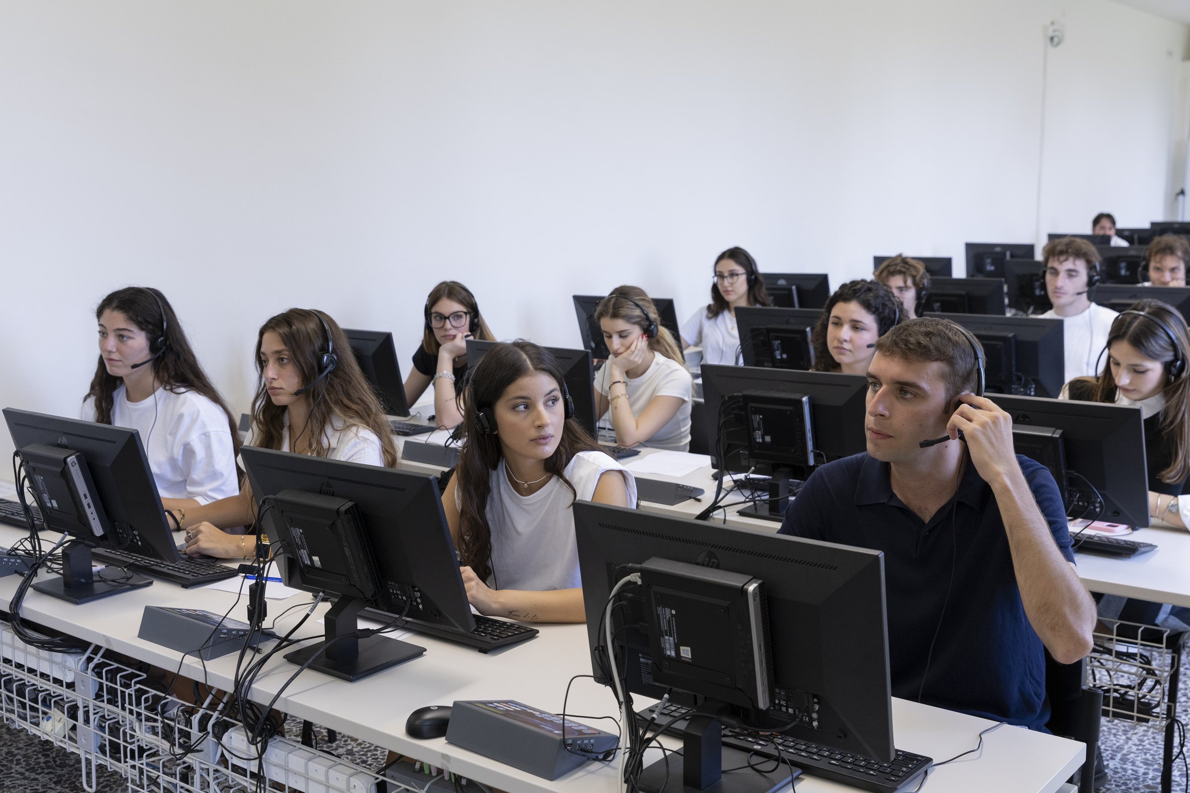 Students at work in the language laboratory